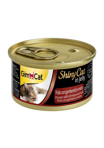 Yeni Shinycat Öğünlük Konserve Kedi Maması-Tavuklu Karidesli Malt Özlü 70gr