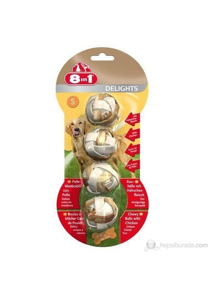 Delights Bones Köpekler İçin Ağız Bakım Kemiği Çiğneme Topu Small 4 Adet