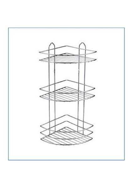 Alper Banyo EK03 3 Katlı Krom Banyo Köşe Şampuanlık Banyo Duş Askısı