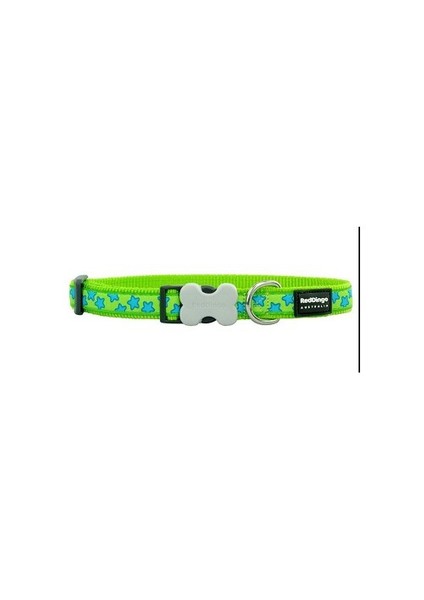 Reddingo Lime Üzeri Turkuaz Yıldızlı Köpek Boyun Tasması 12 Mm