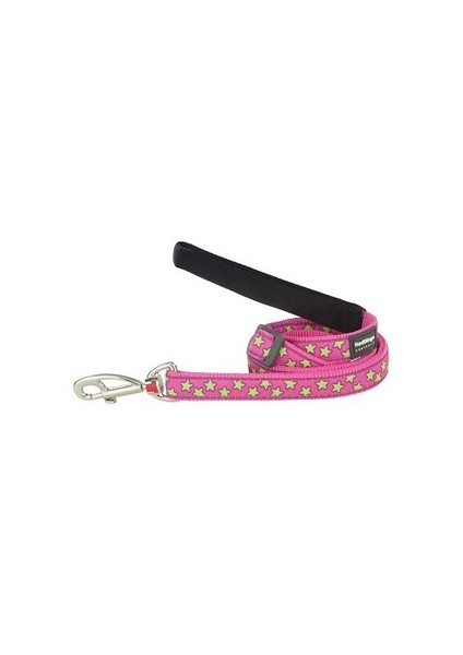 Reddingo Pembe Üzerine Lime Yıldızlı Uzatma Köpek Tasması 15 Mm