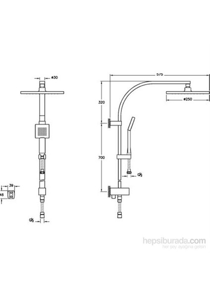 System Rain Ls30 Duş Kolonu