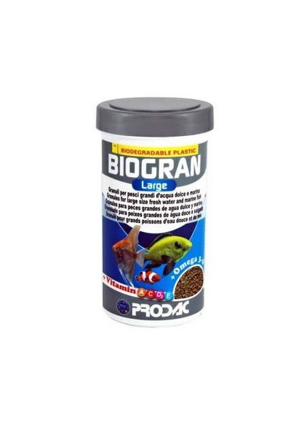 Prodac Biogran Large İri Taneli Granür Balık Yemi 250 Ml 100 Gr