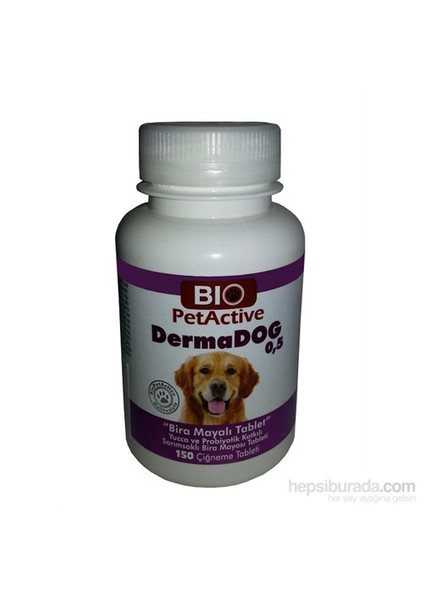 Pet Active Dermadog Brewers Yeast Sarımsaklı Maya Tableti 50 Adet