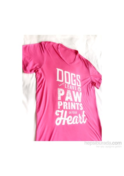Dogs Leave Paw Prınts On Your Heart - Pembe