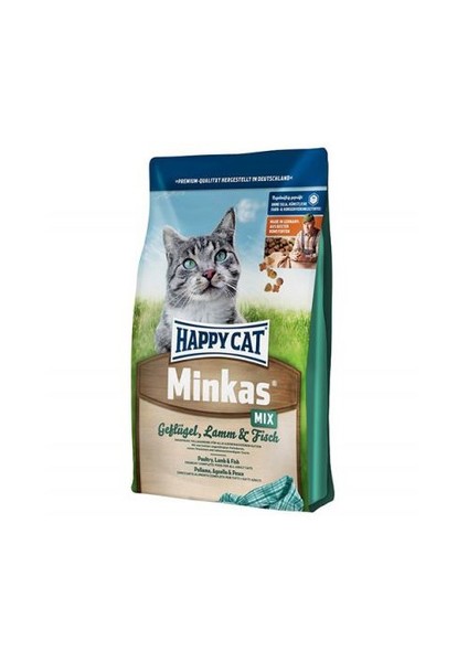 Happy Cat Minkas Mix Tavuk,Kuzu Ve Balıklı Kedi Maması 10 Kg