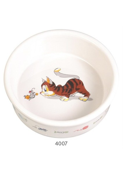 Kedi Seramik Mama ve Su Kabı 11cm 0,2lt