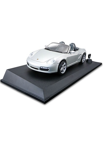 Maisto Porsche Boxster S Işıklı ve Sesli Koleksiyon Araba 1:18 Maisto Tech Gri