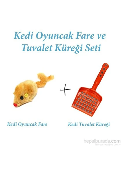 Kedi Oyuncak Fare Ve Tuvalet Küreği Seti