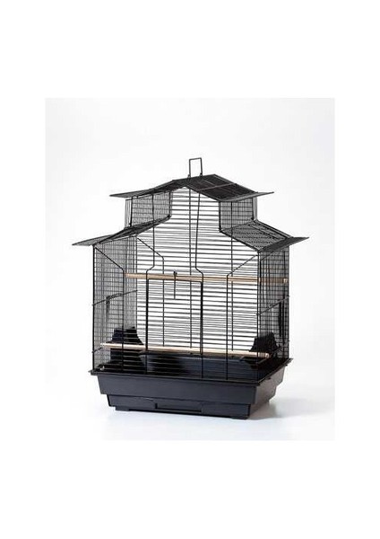 Qhpet Eurogold Cage Kafes Papağan Çin Çatılı Beyaz 47X36X62 (4)
