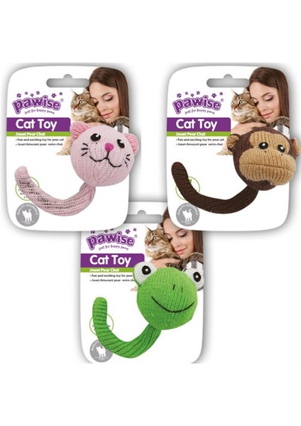 Catnipli Sesli Örme Kedi Oyuncağı 12 Cm