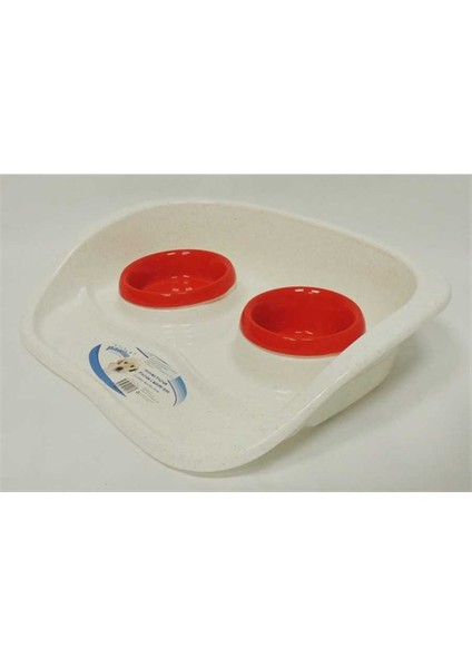 Dinner Set With 2 Bowls - İkili Tepsili Mama Kabı fiyatları