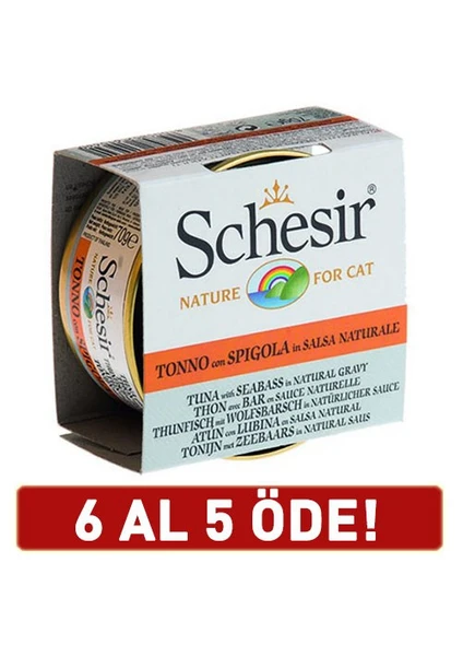 Ton Balıklı Ve Levrekli Soslu Yetişkin Kedi Konservesi 6 X 70 gr