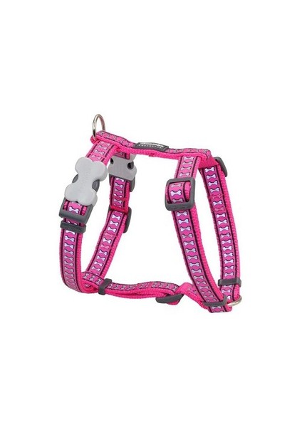 Reddingo Fosforlu Kemik Desenli Pembe Köpek Göğüs Tasması 20 Mm