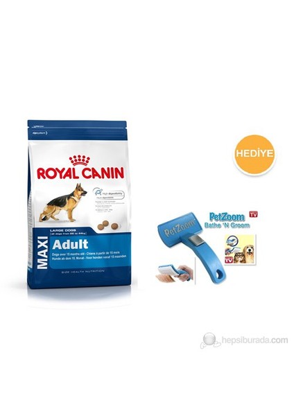 Maxi Adult Büyük Irk Yetişkin Kuru Köpek Maması 15 Kg + Petzoom Köpek Tarağı Hediyeli!