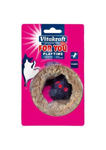 Peluş Fareli Silindir Kedi Oyuncağı