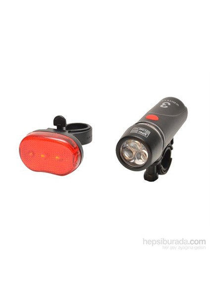 -735/ Xc-305 Pilli Siyah Ön Ve Arka Bisiklet Farı
