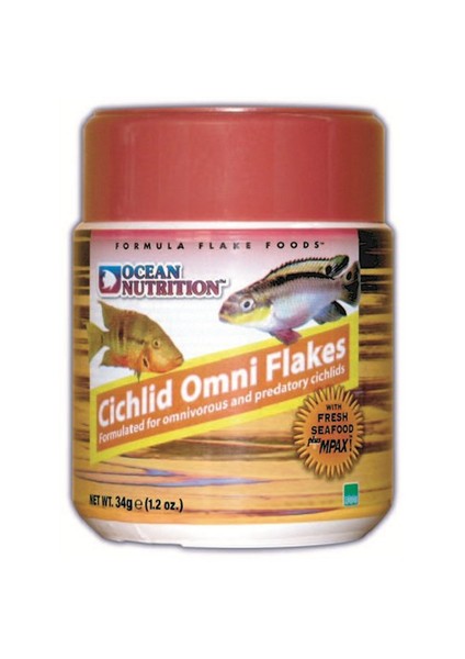 Cichlid Omni Flake - 34 Gr. Çiklit Balıkları için Etçil Pul Yem