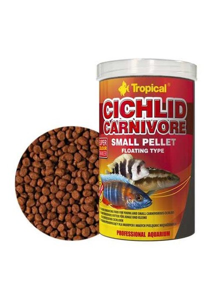 60754 Cichlid Carnivore Small Pellet 250 Ml