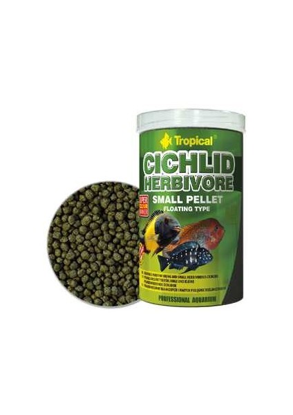 60854 Cichlid Herbıvore Small Pellet 250 Ml