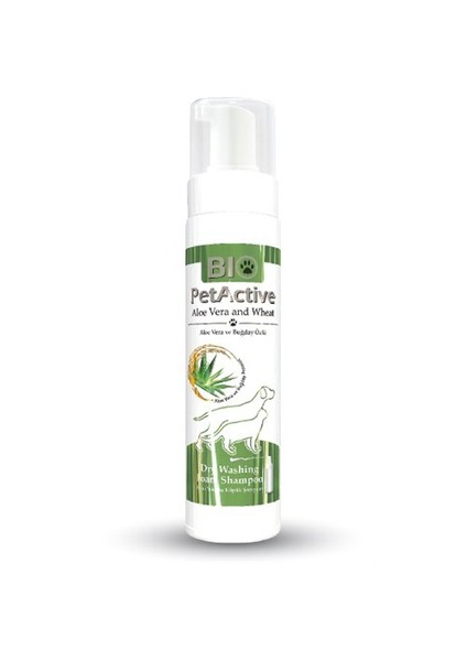 Bio Pet Active Pet Active Aloe Vera ve Buğday Özlü Kuru Yıkama Köpük Şampuanı 200 Ml