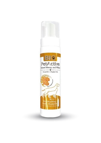 Pet Active Doğal Bal ve Buğday Özlü Kuru Yıkama Köpük Şampuanı 200 Ml