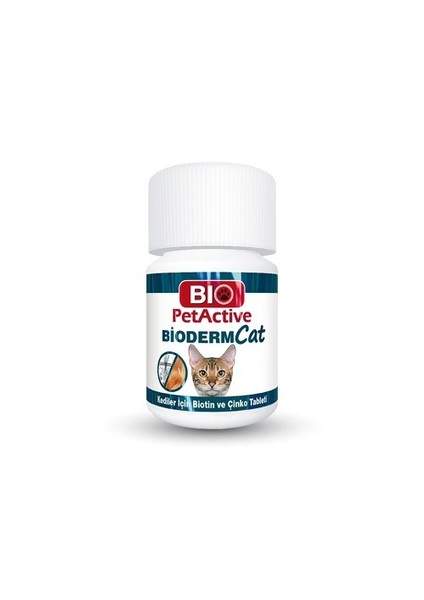 Pet Active Bioderm Kediler İçin Biotin Çinko 100 Tablet