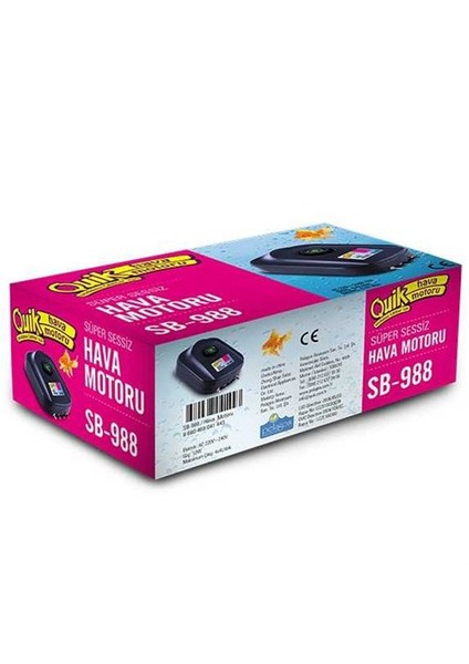 Sb-988 Dört Çıkışlı Akvaryum Hava Motoru