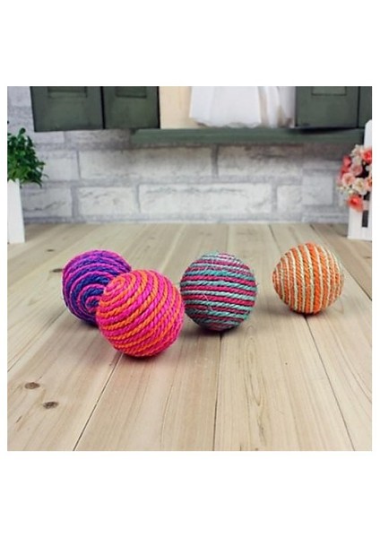 Fare Hasır Tüylü Top Kedi Oyuncağı