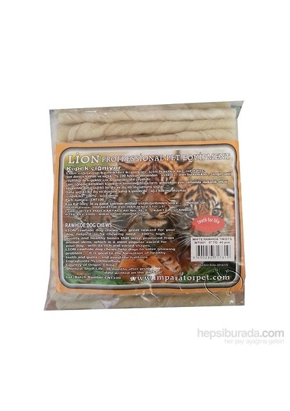 Köpek Beyaz 40´Lı Burgu Pres Kemik 7 Gr 12 Cm