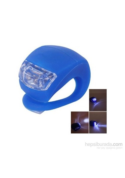 İkili Çift Renkli Led Lamba Kurbağa Silikon Işık 3 Kademeli Bisiklet Gidon Işığı (2'Li Mavi)