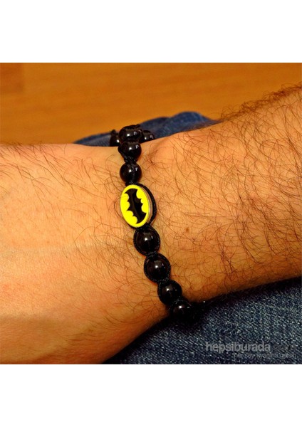 Makrome Örgü Batman Oniks Taşlı Bileklik B779