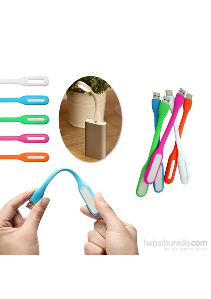 USB Taşınabilir Esnek Powerbank Led Işığı - Beyaz