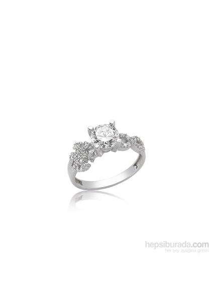 Gümüş Kar Tanesi Sonsuzluk Tektaş Yüzük 435388