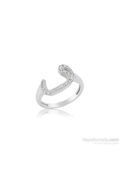 Gümüş Vav Bayan Yüzük