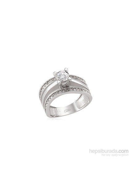 Zirkon Tektaş Gümüş Yüzük 435257