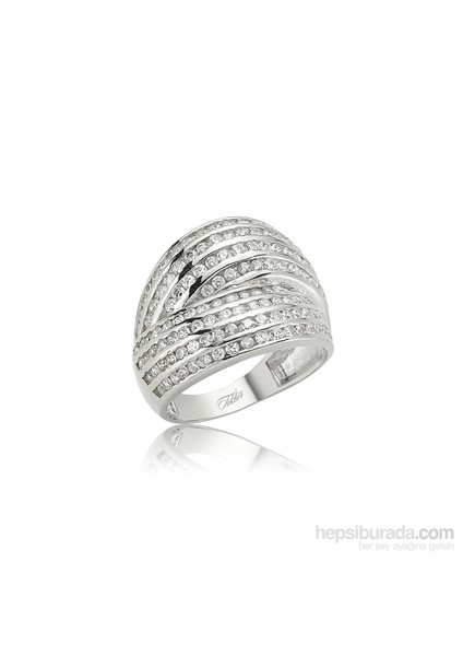 Olivin Accesories Zirkon Taşlı Dalgalı Yüzük 435274