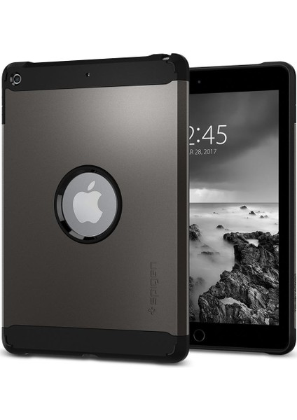 Apple iPad 9.7" WIFI (2018) / (2017) Kılıf Tough Armor Gunmetal - 053CS22261