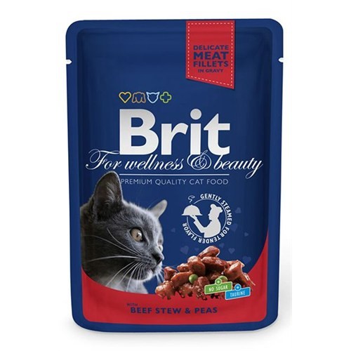 Brit Premium Sığır Etli&amp;Bezelyeli Pouch Kedi Maması 100 Gr Fiyatı