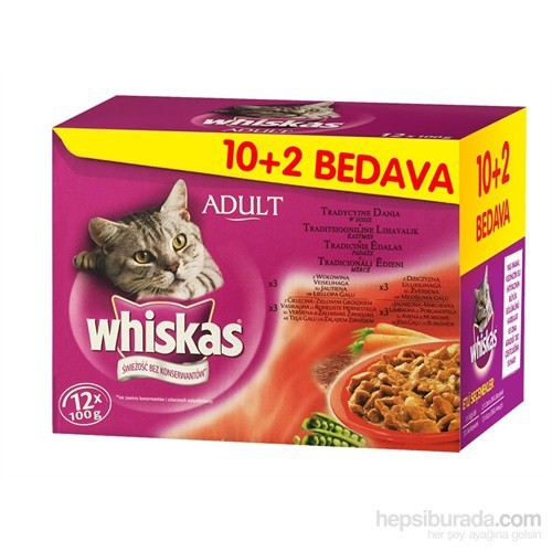 Whiskas Pouch Multipack Etli Çeşitleri Yaş kedi Maması 8 Al Fiyatı