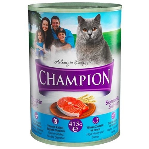 Champion Somonlu Konserve Kedi Maması 415 gr 24 Adet Fiyatı