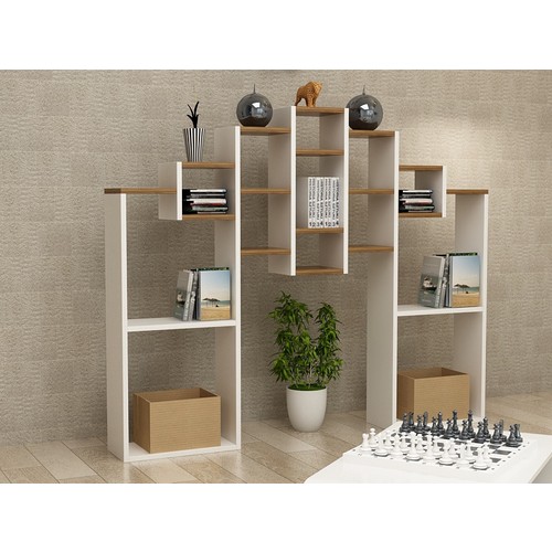 Givayo Sezos Kitaplık 150 cm Ceviz Beyaz Fiyatı