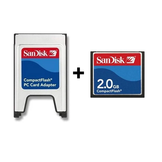 Sandisk PCMCIA-CF Compact Flash Adaptör + 2GB Compact Flash Kart