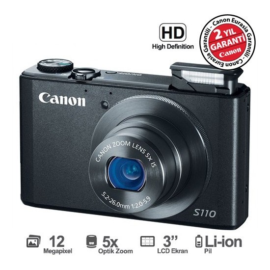 Canon PowerShot S110 12 MP 5X Optik Zoom 3" LCD Ekran Fiyatı