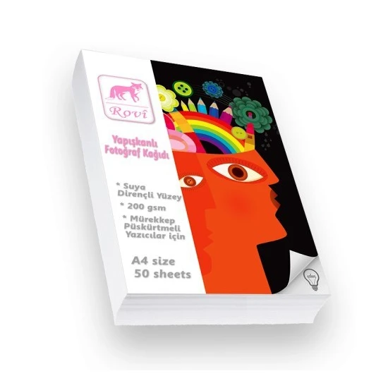 Rovi Fine-Art Yapışkanlı Fotoğraf Kağıdı - 200Gsm - 50Yp - A4 Rovi Fine-Art Yapışkanlı Fotoğraf Kağıdı - 200Gsm - 50Yp - A4