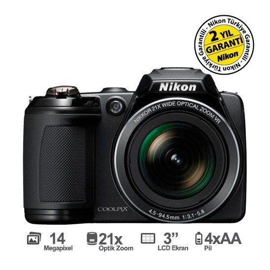 Nikon Coolpix L310 14 MP 21X Optik Zoom 3" LCD Ekran Dijital Fotoğraf Makinesi