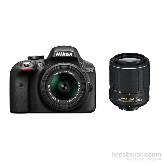 Nikon Dslr D3300 18-55Vr Iı + 55-200Vr Iı Duble Kit Fotoğraf Makinesi