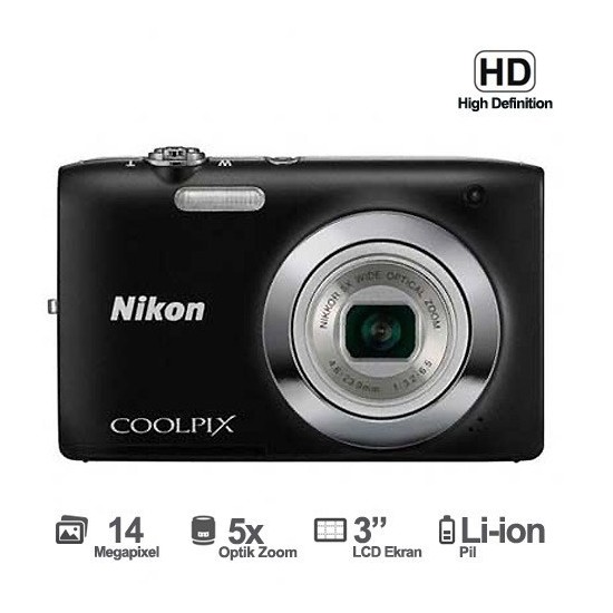 Nikon Coolpix L26 16.1MP 3.0"LCD 5x Optik HD Video Dijital Fotoğraf Makinası