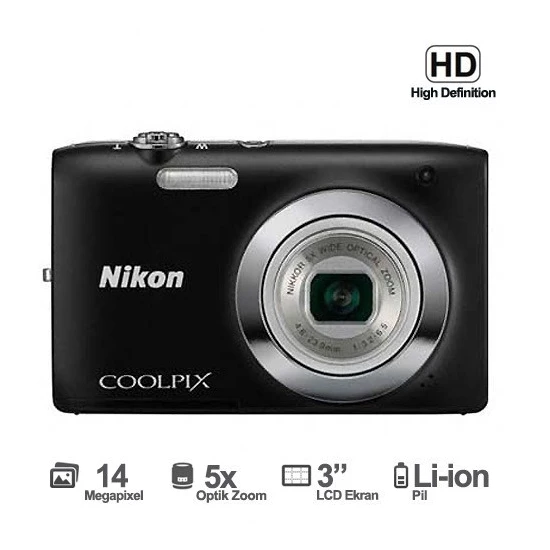 Nikon Coolpix S2600 14MP 5x Optik 2.7 LCD HD Video Li-ion Pil Dijital Fotoğraf Makinesi