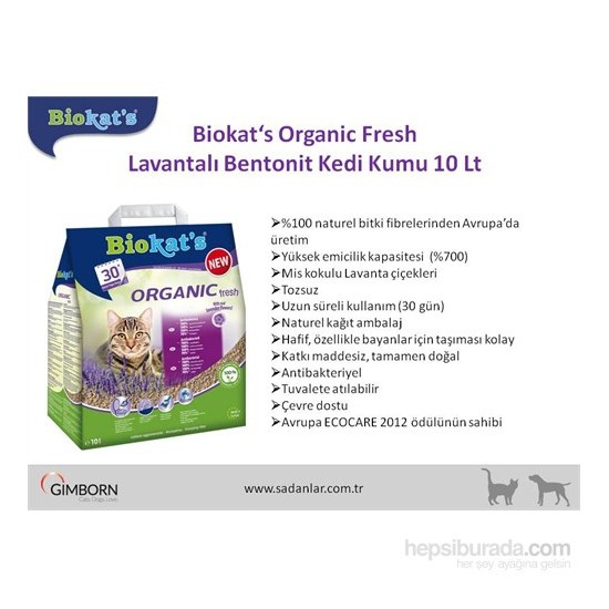 Biokats Organic Fresh Kedi Kumu Lavantalı 10 Lt kk Fiyatı